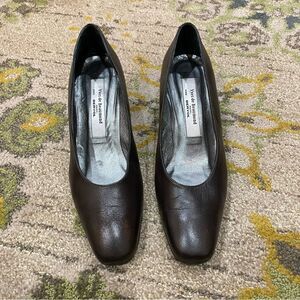 Yves De Beaumond Paris pour Bervol Brown Leather Pumps Heels 38.5